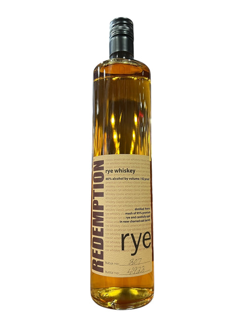 Redemption Rye 92 Proof