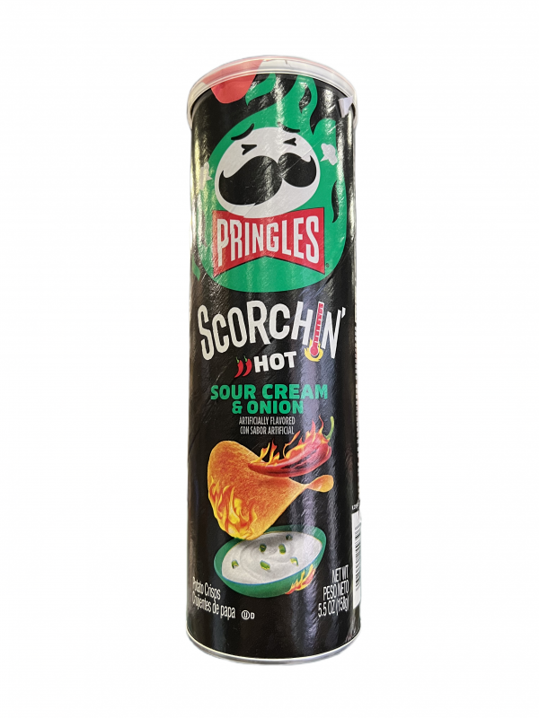 Pringles Potato Crisps Scorchin' Hot Sour Cream & Onion 5.5oz