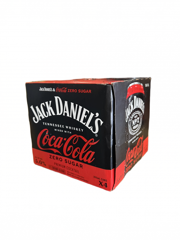 Jack Daniel's Coca Cola Zero Sugar 4 Pack Can 12oz