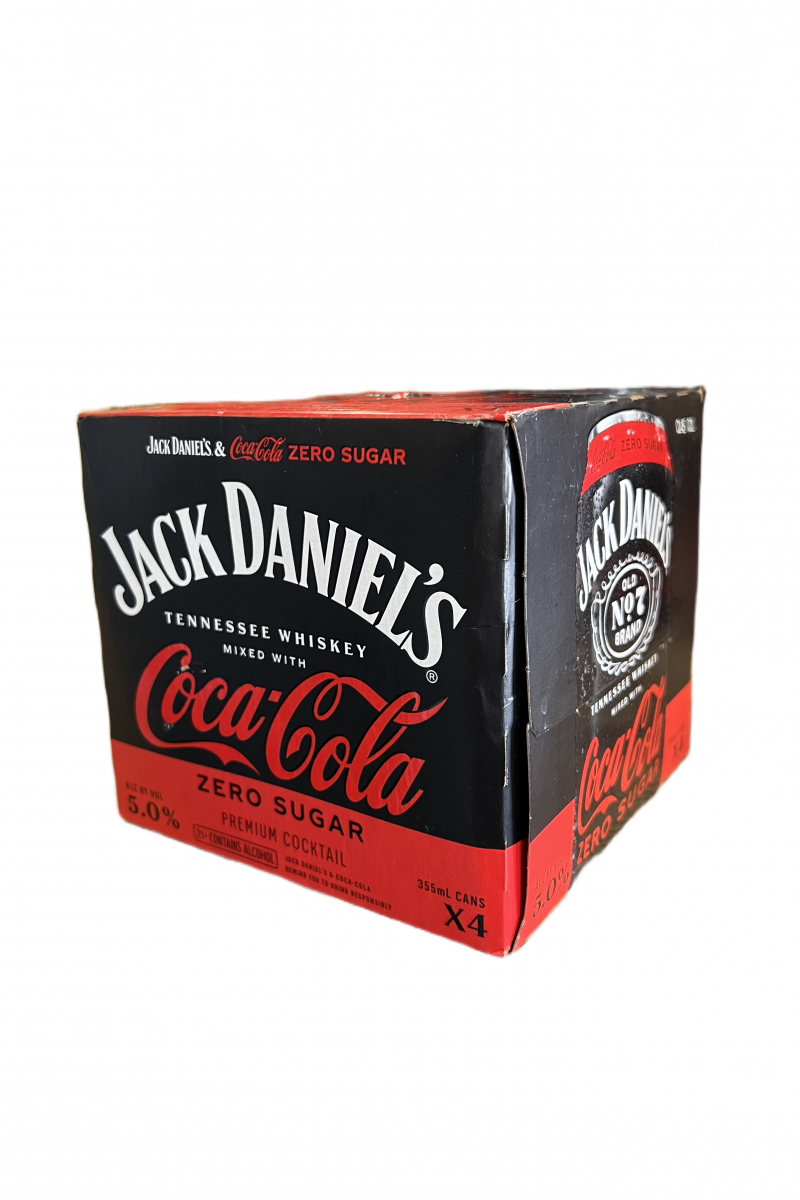 Jack Daniel's Coca Cola Zero Sugar 4 Pack Can 12oz