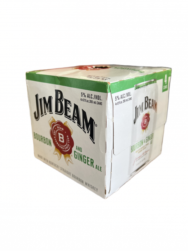 Jim Beam Bourbon and Ginger Ale 4 Pack 12oz