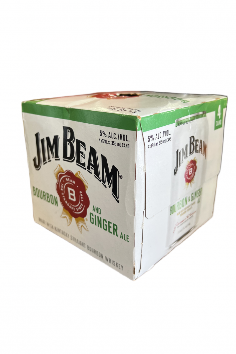 Jim Beam Bourbon and Ginger Ale 4 Pack 12oz