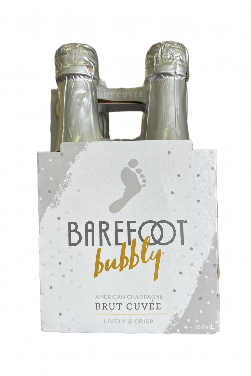 Barefoot Bubbly Brut Cuvee 4 Pack 187ml