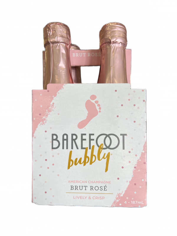 Barefoot Bubbly Brut Rose 4 Pack 187ml