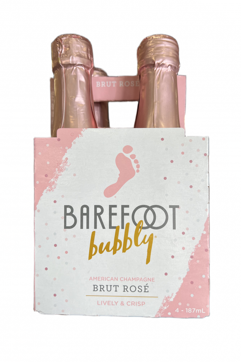 Barefoot Bubbly Brut Rose 4 Pack 187ml