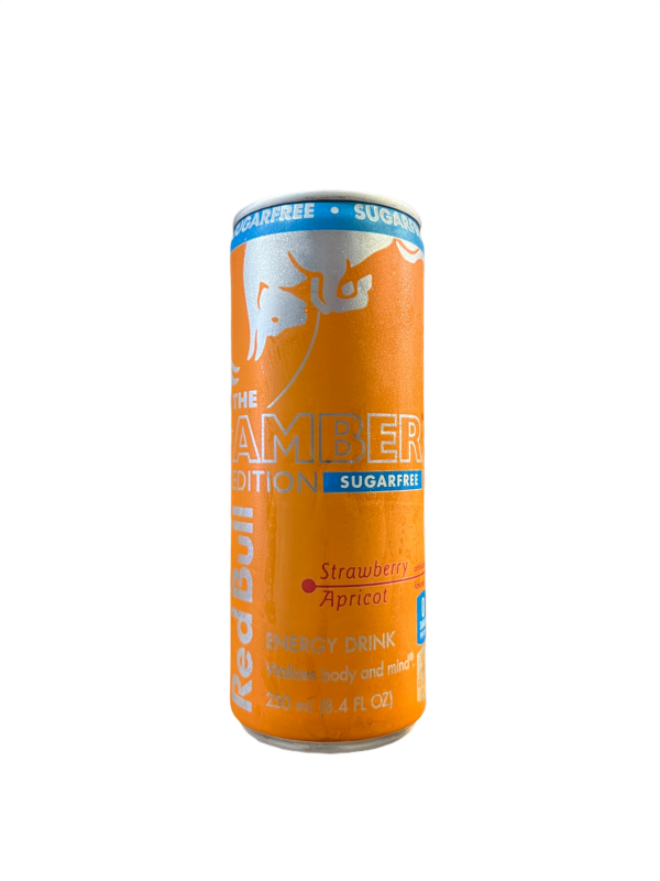 Redbull Energy Drink Amber Edition Sugar Free Strawberry Apricot 8.4oz