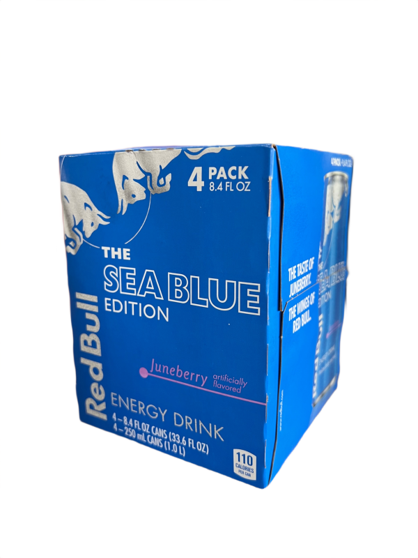 Redbull Energy Drink Sea Blue Edition Juneberry 4 Pack 8.4oz