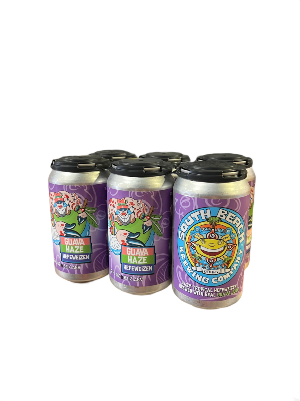 South Beach Brewing Company Guava Haze Hefeweizen 6 Pack Can 12oz