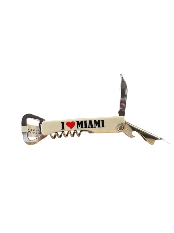 I <3 MIAMI White Bottle Opener